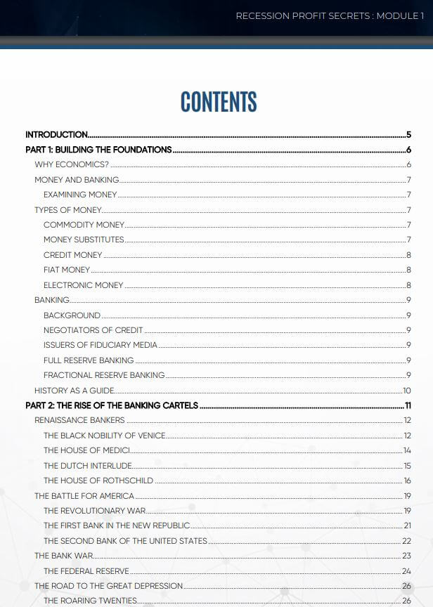 module 1 table of contents