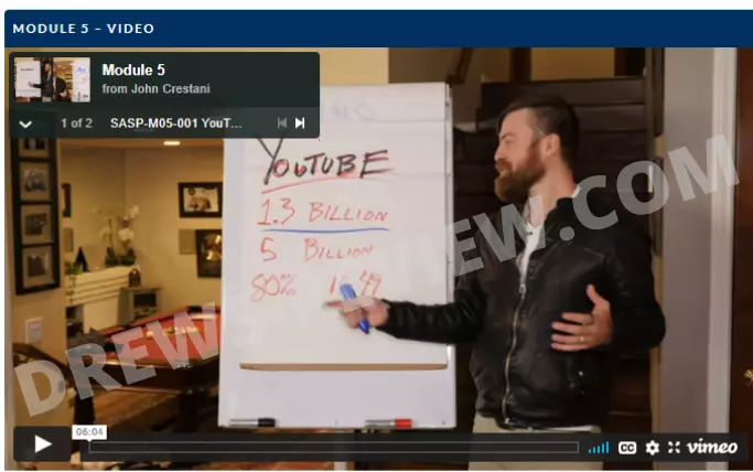 john crestani showing how youtube traffic works on whiteboard