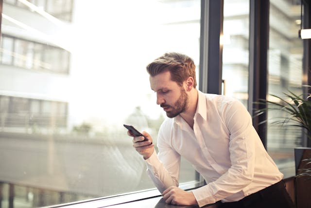 man on phone