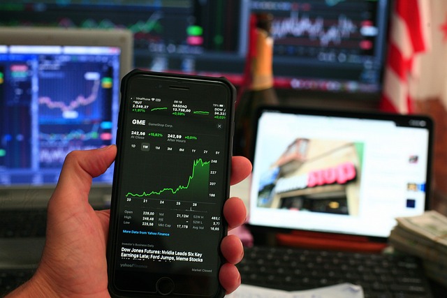 phone showing stocks