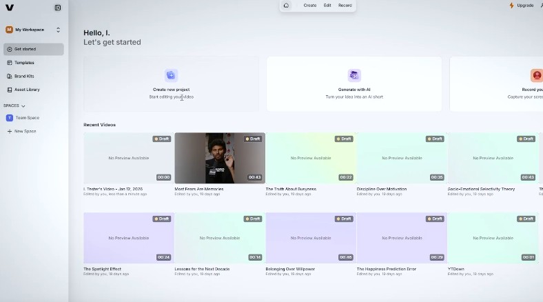 getting started with veed