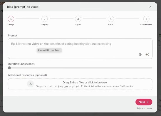 idea to complete video