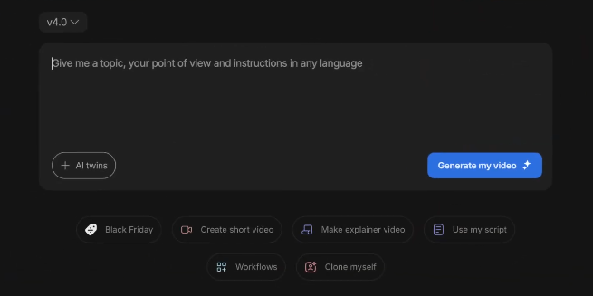 putting in a prompt in invideo