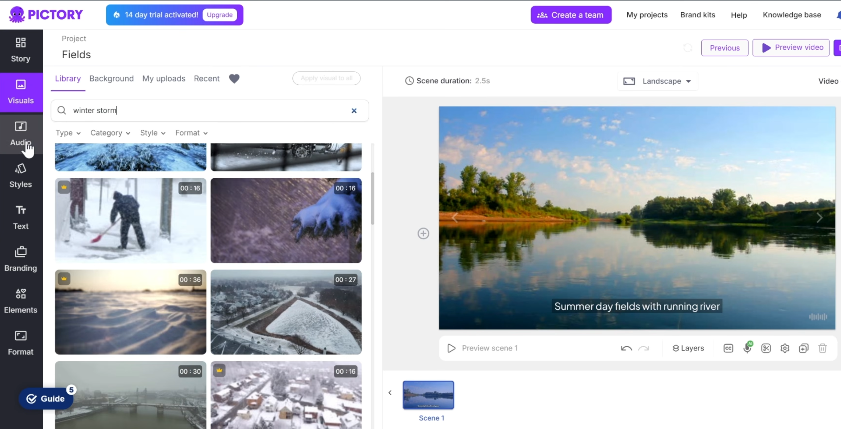 royalty free images in pictory