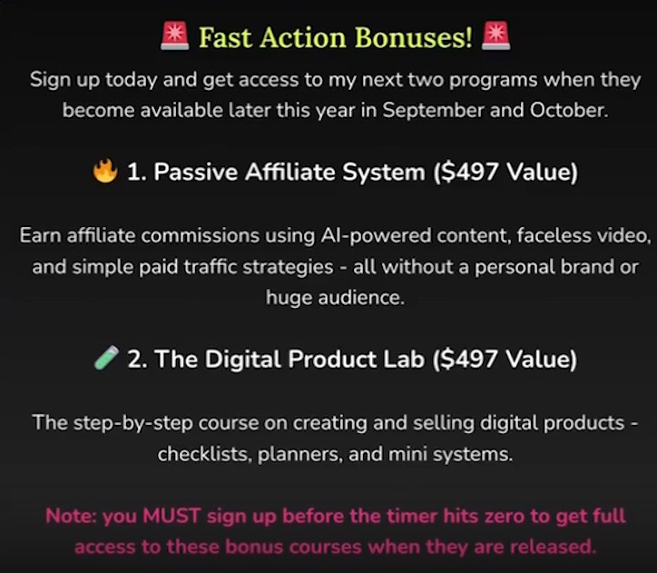 ai income bluerprint fast action bonuses