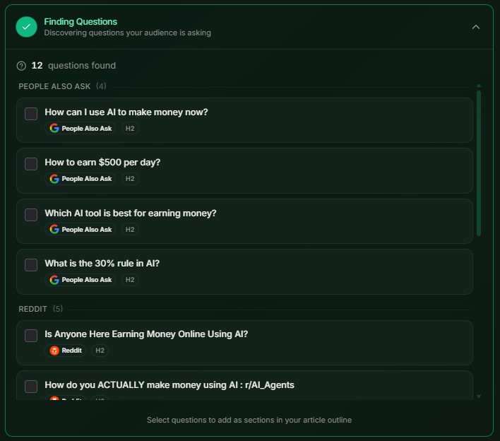 article research complete - part 4 - finding questions