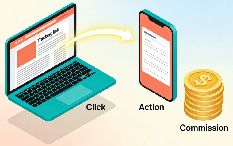 illustration of click action commission