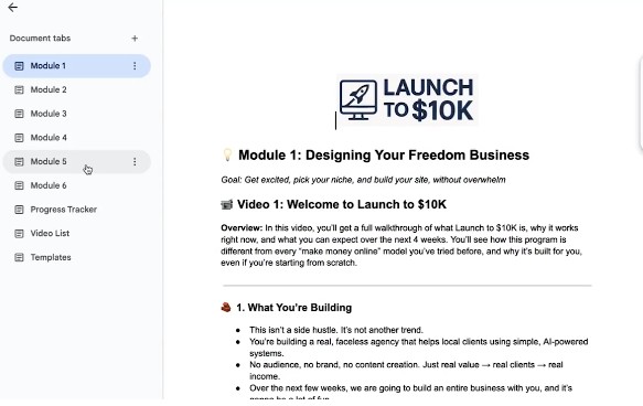 inside ai income blueprint - launch to 10K