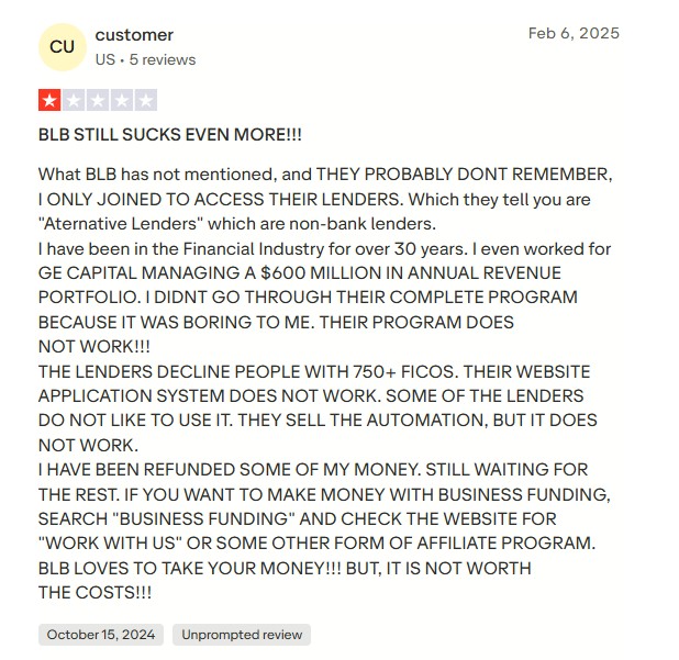 bad review of business lending blueprint