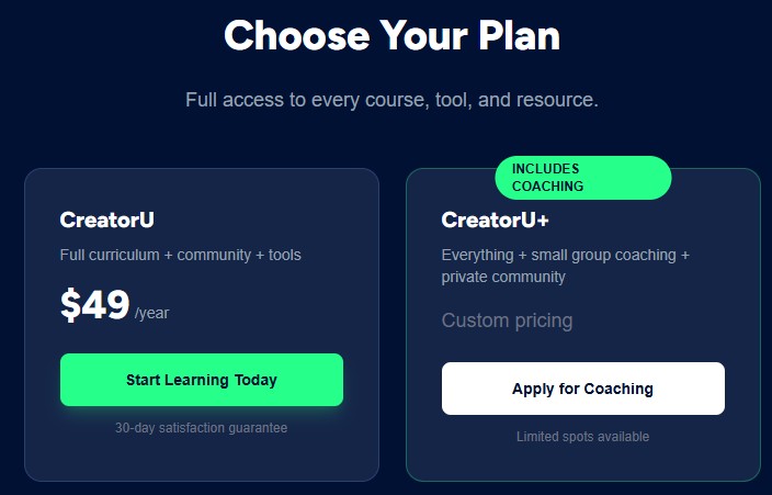 creatoru pricing