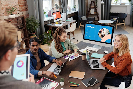 entrepreneurs having a team meeting