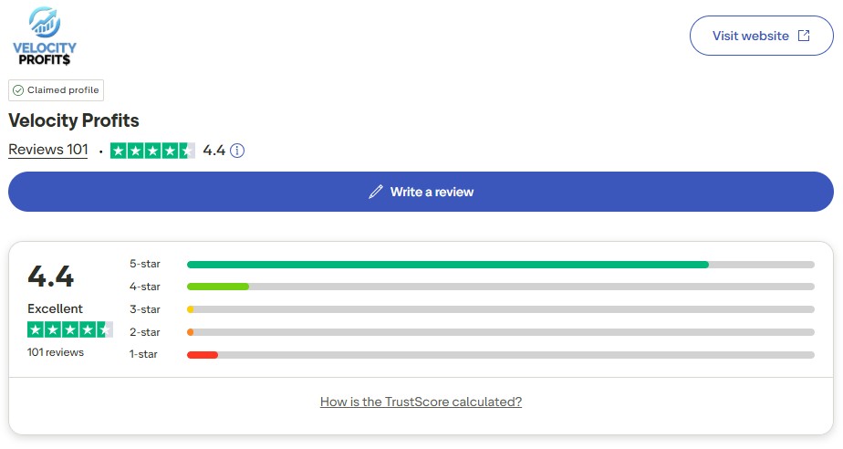 velocity profits review - trustpilot