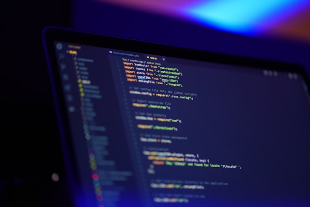 viewing code on a pc screen