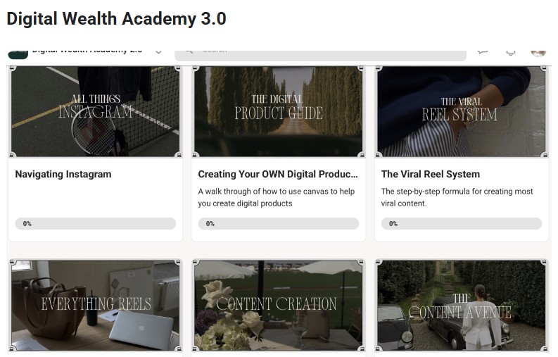 whats inside digital wealth academy 3.0