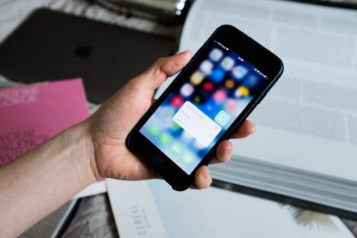 a person searching on a smartphone