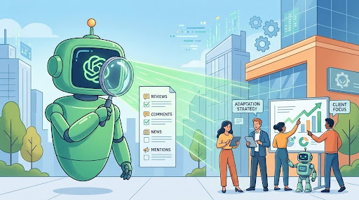 illustration of an ai doing search
