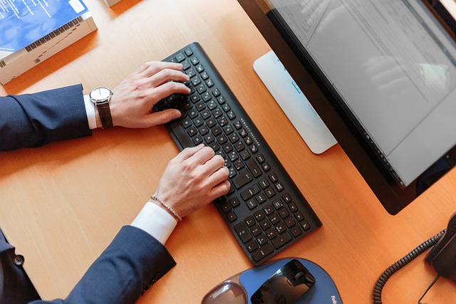 man working on computer