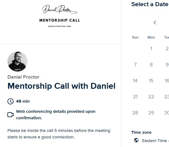 mentorship call with Daniel