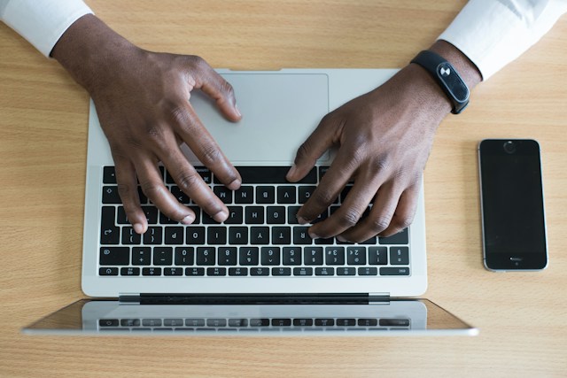 a person using a macbook